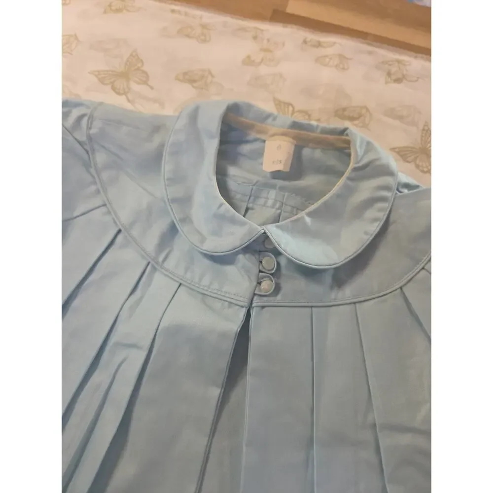 Vintage Pleated 1950s Baby Coat 6 Mos Blue